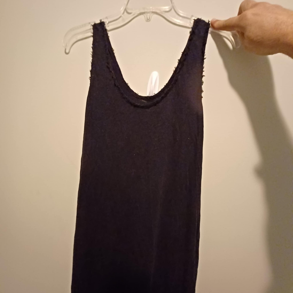 Elegant Black Sleeveless TopVelvet by Graham & Spencer Vintage Slub Tank Dress M